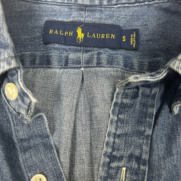 Polo Ralph Lauren Women’s Classic Cotton Denim Collared Button Down Size Small - Picture 10 of 13